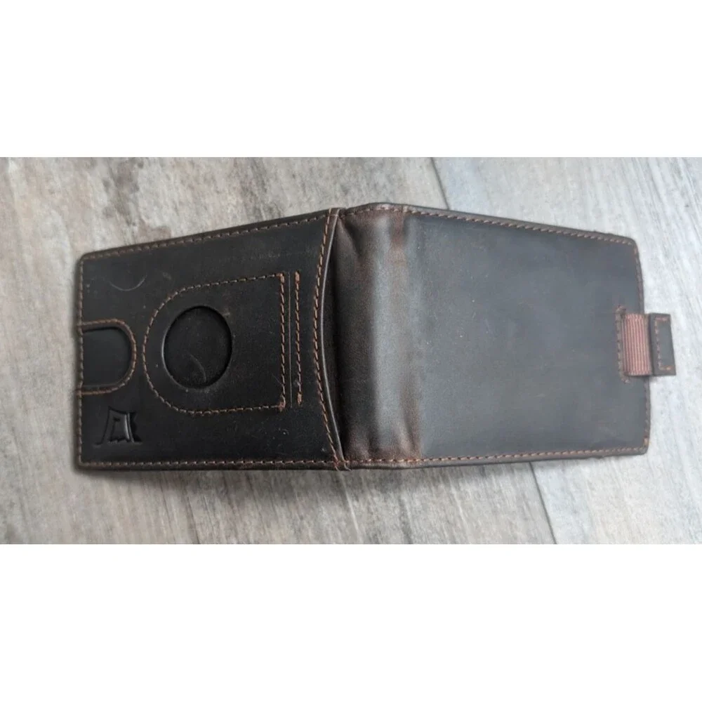 Kings Loot Leather Hybrid Wallet Men's Brown Slim Front Pocket Minimalist Bifold
